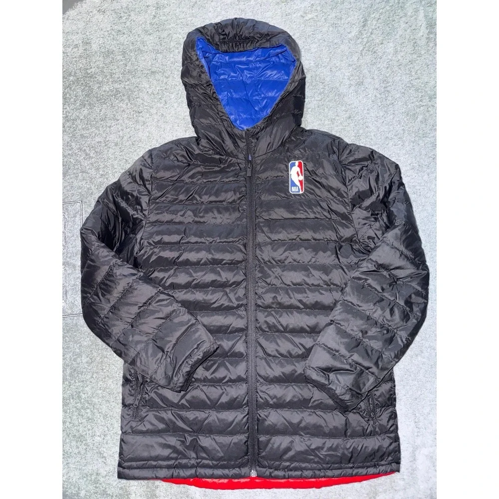 Red Double Dribble Reversible Packable‎ Full-Zip Puffer Jacket Size Youth L